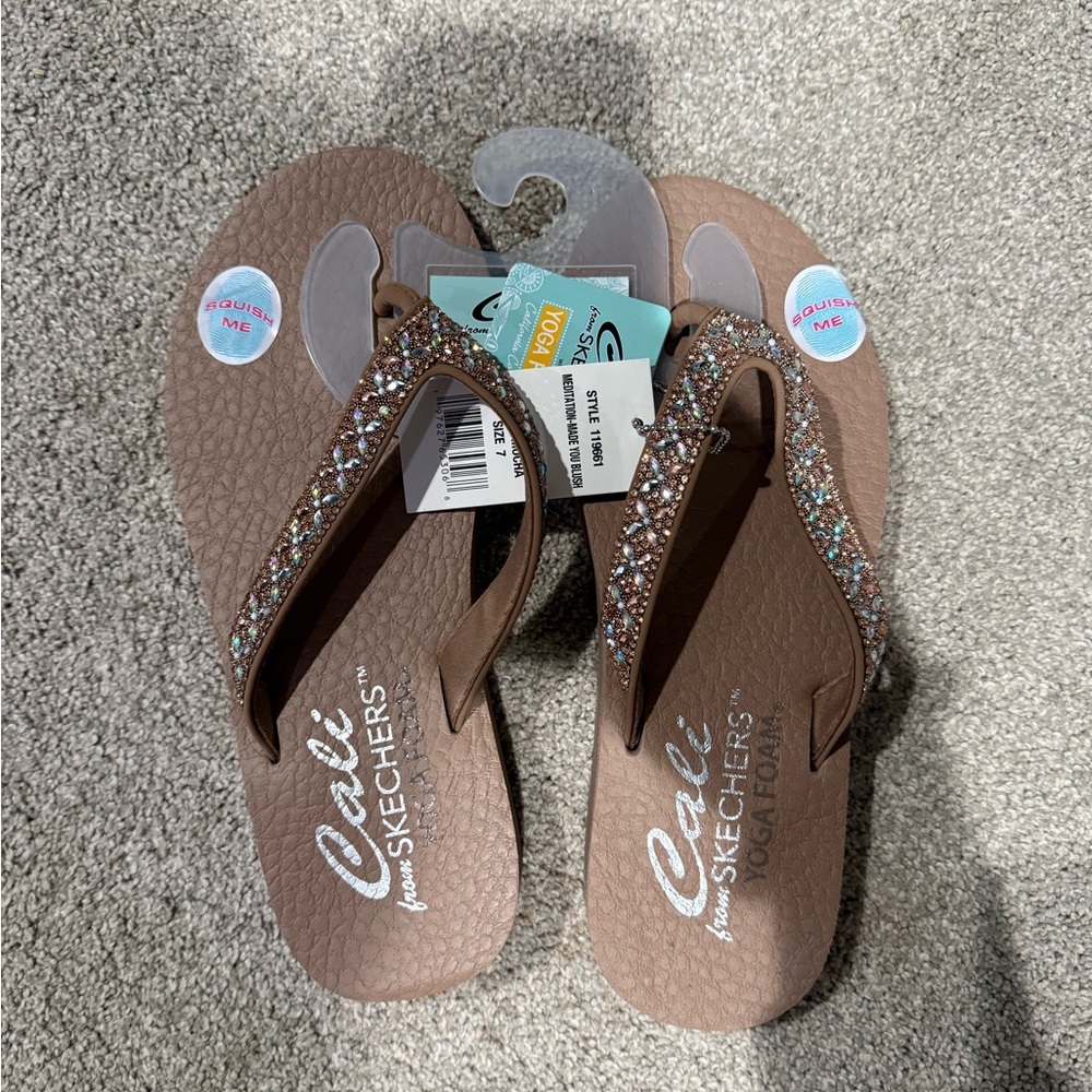 Skechers Women's Brown Glitter Sandals